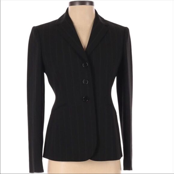 Ann Taylor petite 3 button pinstriped blazer size 0 Petite - Picture 1 of 8